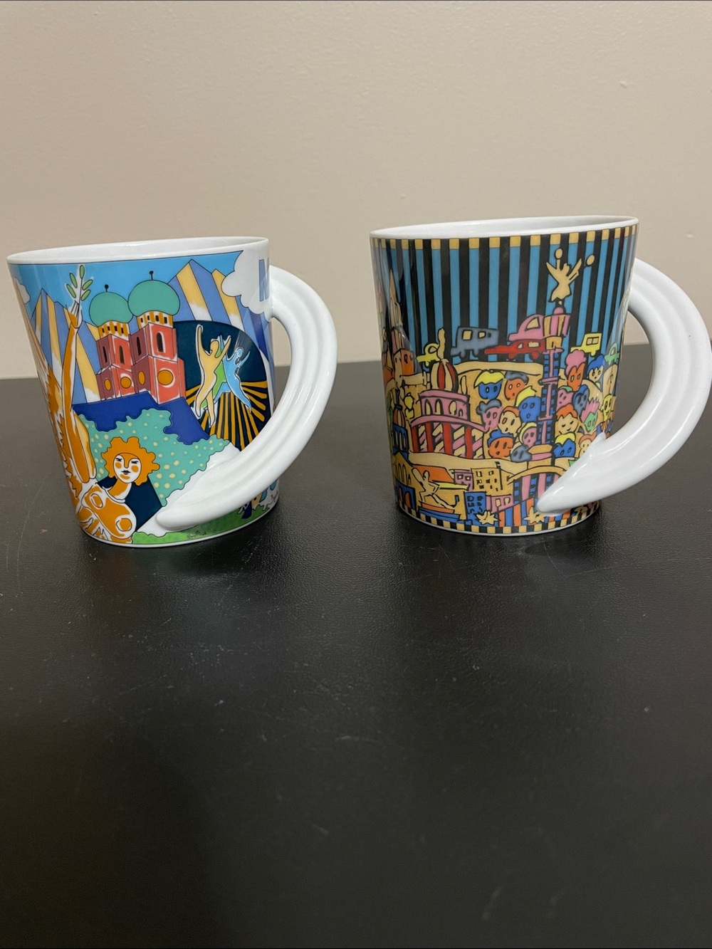 2 Rosenthal Mugs City Cup #4 Berlin by Yang Cup #5 Munchen by Brigette Doege